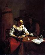 Jacob Ochtervelt Der Liebesantrag an die Lesende oil painting